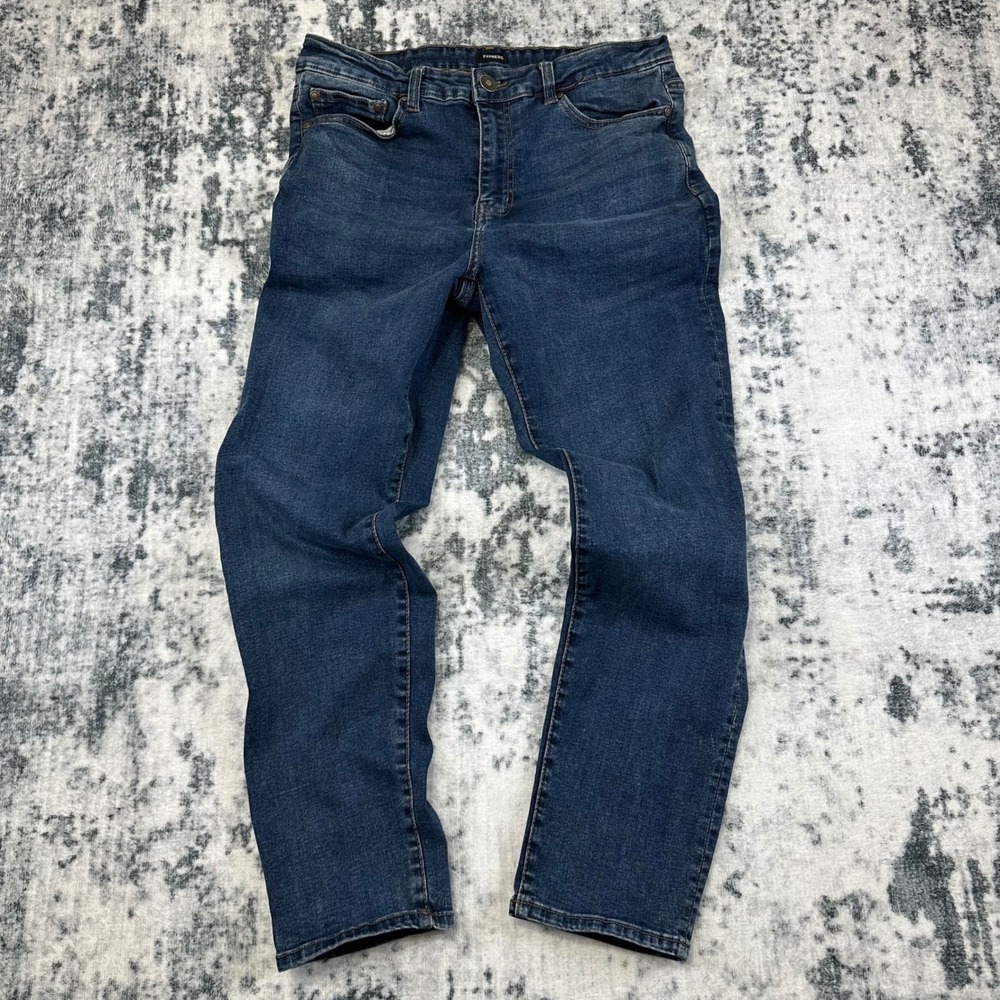 Express Athletic Slim Jeans Mens 30x30 Blue Denim Casual Stretch Pants